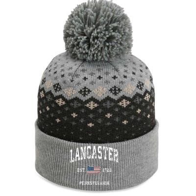 Lancaster Pennsylvania Pa Vintage American Flag Sports Desig The Baniff Cuffed Pom Beanie