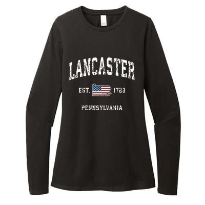 Lancaster Pennsylvania Pa Vintage American Flag Sports Desig Womens CVC Long Sleeve Shirt