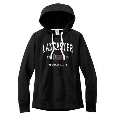 Lancaster Pennsylvania Pa Vintage American Flag Sports Desig Women's Fleece Hoodie