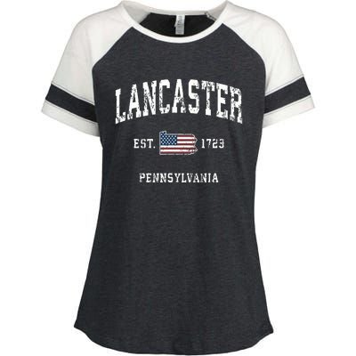 Lancaster Pennsylvania Pa Vintage American Flag Sports Desig Enza Ladies Jersey Colorblock Tee