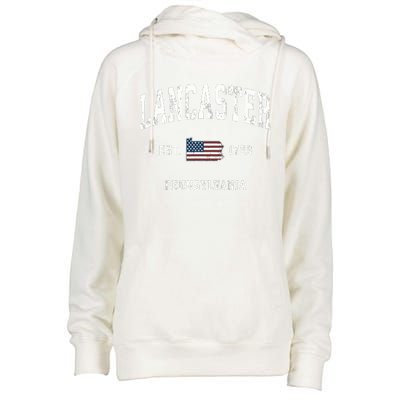 Lancaster Pennsylvania Pa Vintage American Flag Sports Desig Womens Funnel Neck Pullover Hood