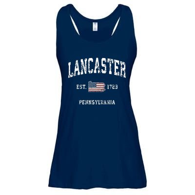 Lancaster Pennsylvania Pa Vintage American Flag Sports Desig Ladies Essential Flowy Tank