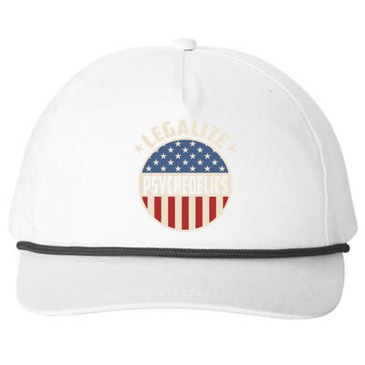 Legalize Psychedelics Pro Freedom Pro America Retro Us Flag Gift Snapback Five-Panel Rope Hat