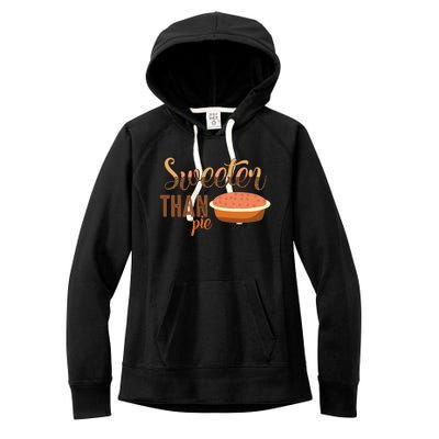 Leopard Pumpkin Pie Thanksgiving Sweeter Than Pie Gift Women's Fleece Hoodie