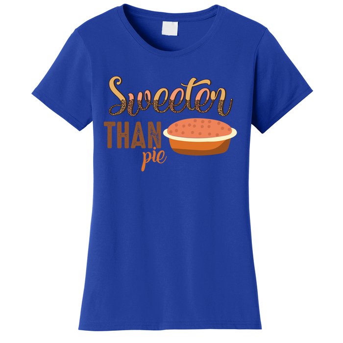 Leopard Pumpkin Pie Thanksgiving Sweeter Than Pie Gift Women's T-Shirt