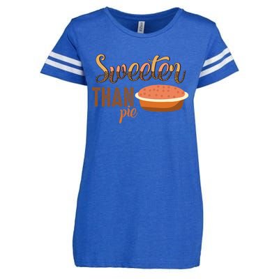 Leopard Pumpkin Pie Thanksgiving Sweeter Than Pie Gift Enza Ladies Jersey Football T-Shirt