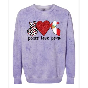 Love Peru Proud Peruvian Flag Peruvian Roots Meaningful Gift Colorblast Crewneck Sweatshirt