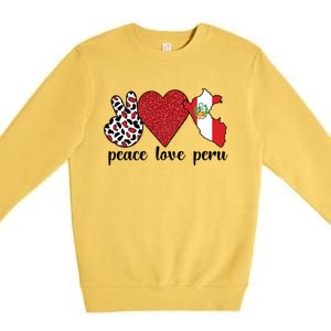 Love Peru Proud Peruvian Flag Peruvian Roots Meaningful Gift Premium Crewneck Sweatshirt