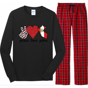 Love Peru Proud Peruvian Flag Peruvian Roots Meaningful Gift Long Sleeve Pajama Set