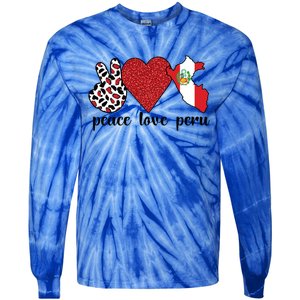 Love Peru Proud Peruvian Flag Peruvian Roots Meaningful Gift Tie-Dye Long Sleeve Shirt