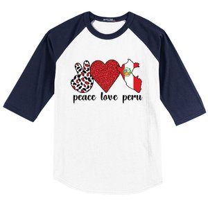 Love Peru Proud Peruvian Flag Peruvian Roots Meaningful Gift Baseball Sleeve Shirt