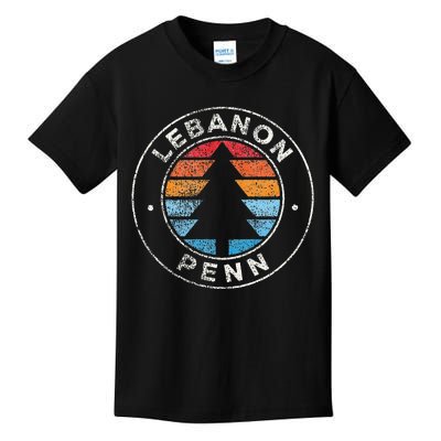 Lebanon Pennsylvania Pa Vintage Graphic Retro 70s Kids T-Shirt