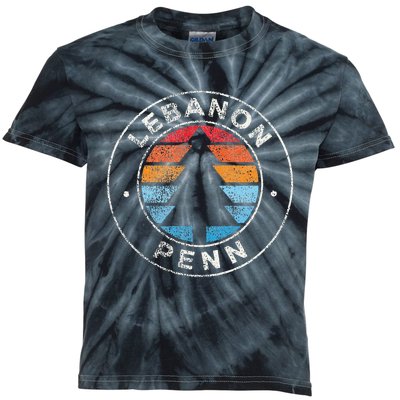 Lebanon Pennsylvania Pa Vintage Graphic Retro 70s Kids Tie-Dye T-Shirt