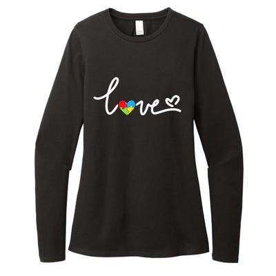 LOVE Puzzle Pieces Heart Autism Awareness Gifts Womens CVC Long Sleeve Shirt