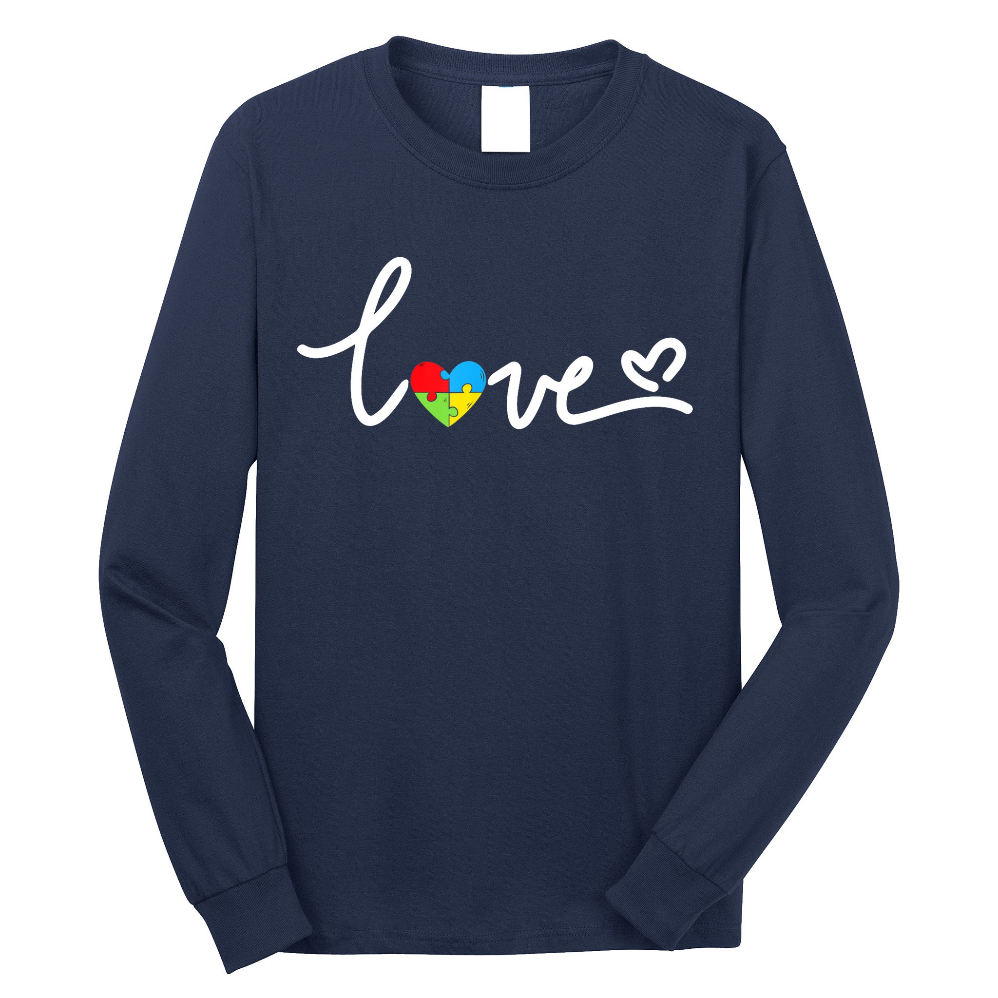 LOVE Puzzle Pieces Heart Autism Awareness Gifts Long Sleeve Shirt
