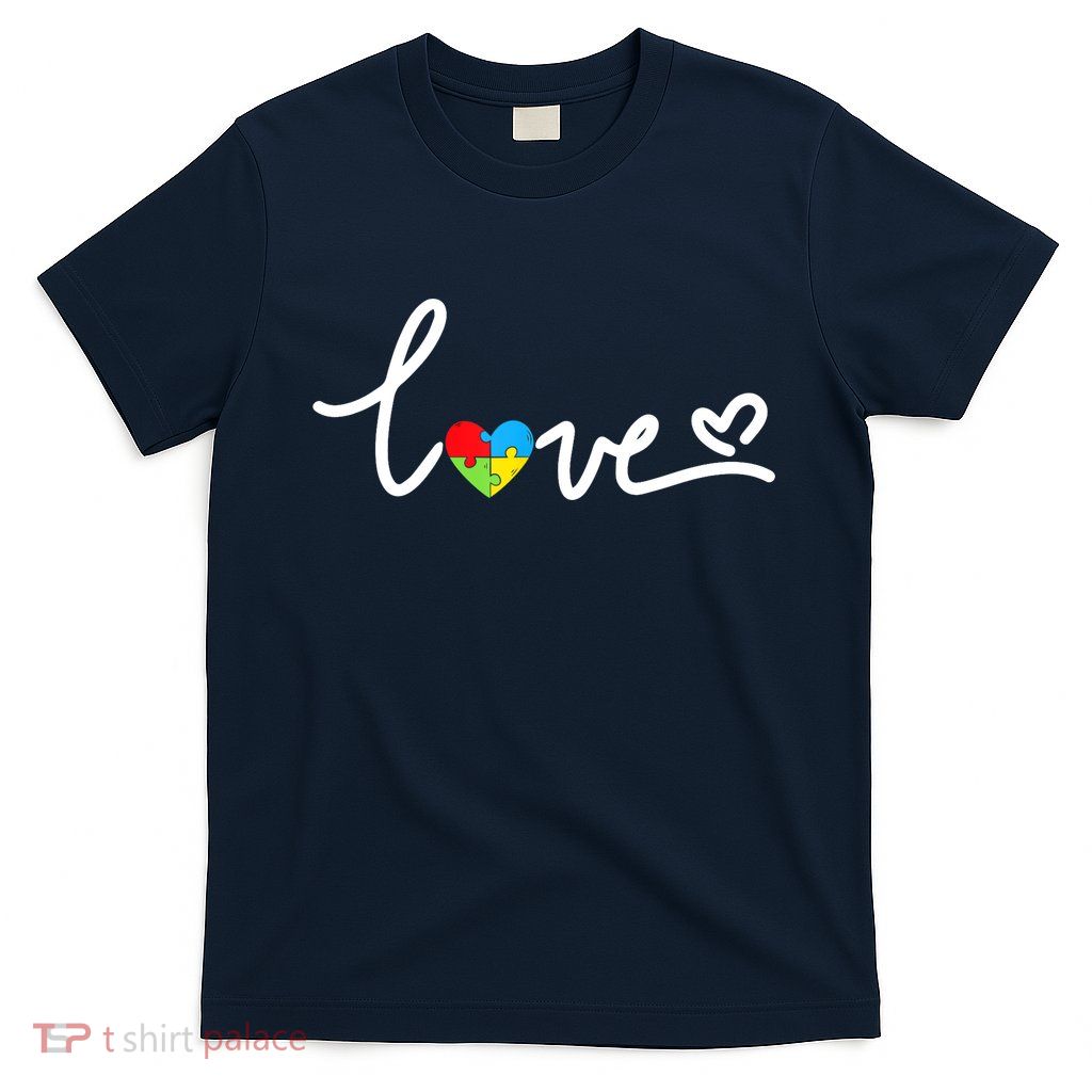 LOVE Puzzle Pieces Heart Autism Awareness Gifts T-Shirt