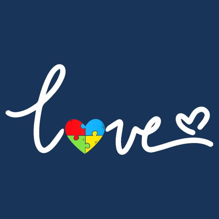 LOVE Puzzle Pieces Heart Autism Awareness Gifts Flat Bill Trucker Hat