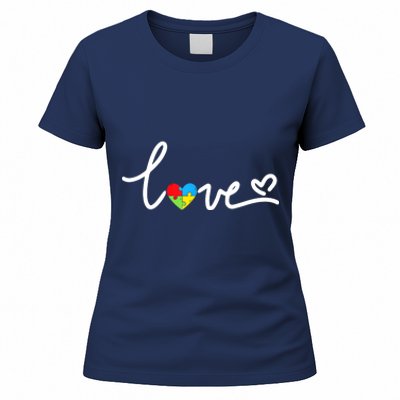 LOVE Puzzle Pieces Heart Autism Awareness Gifts Women's T-Shirt