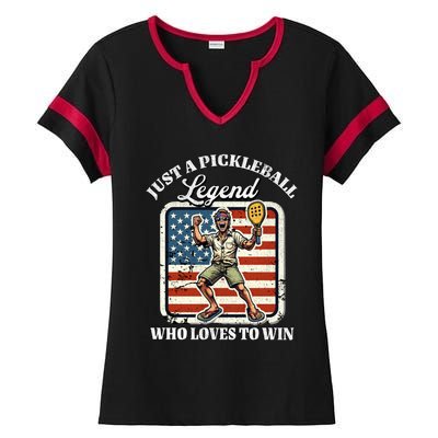 Legendary Pickleball Player Us Flag Pickleball Cute Gift Ladies Halftime Notch Neck Tee