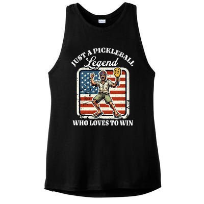 Legendary Pickleball Player Us Flag Pickleball Cute Gift Ladies PosiCharge Tri-Blend Wicking Tank