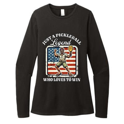 Legendary Pickleball Player Us Flag Pickleball Cute Gift Womens CVC Long Sleeve Shirt