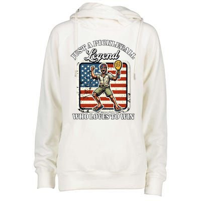 Legendary Pickleball Player Us Flag Pickleball Cute Gift Womens Funnel Neck Pullover Hood