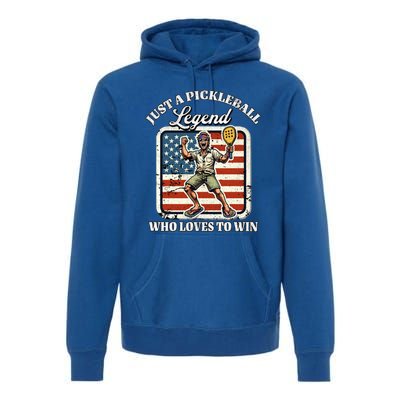 Legendary Pickleball Player Us Flag Pickleball Cute Gift Premium Hoodie