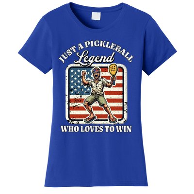 Legendary Pickleball Player Us Flag Pickleball Cute Gift Women's T-Shirt