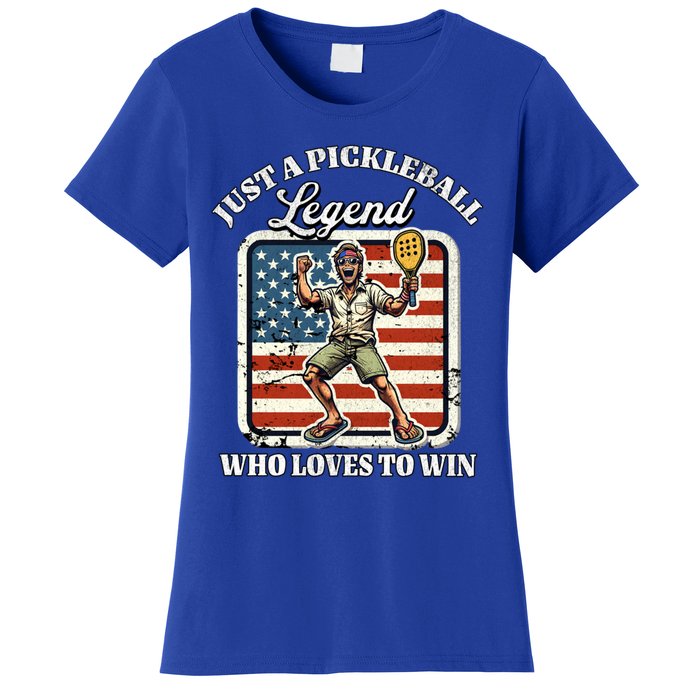 Legendary Pickleball Player Us Flag Pickleball Cute Gift Women's T-Shirt