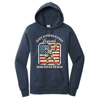 Legendary Pickleball Player Us Flag Pickleball Cute Gift Women's Pullover Hoodie