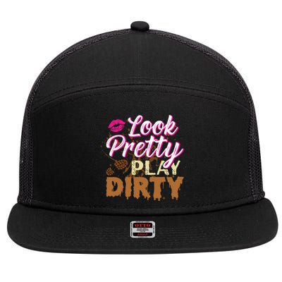 Look Pretty Play Dirty Mud Run 7 Panel Mesh Trucker Snapback Hat