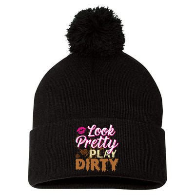 Look Pretty Play Dirty Mud Run Pom Pom 12in Knit Beanie