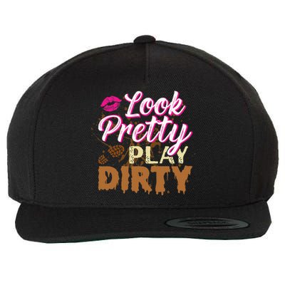 Look Pretty Play Dirty Mud Run Wool Snapback Cap