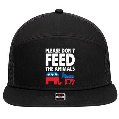 Libertarian Political Please Don't Feed The Animals Gift 7 Panel Mesh Trucker Snapback Hat
