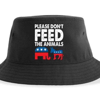 Libertarian Political Please Don't Feed The Animals Gift Sustainable Bucket Hat