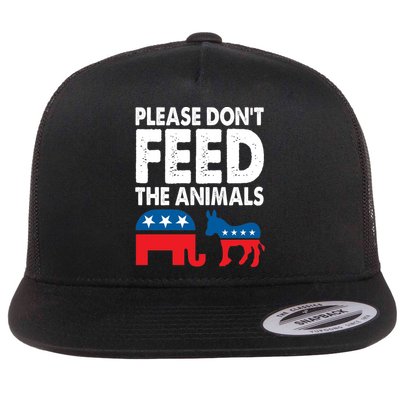 Libertarian Political Please Don't Feed The Animals Gift Flat Bill Trucker Hat