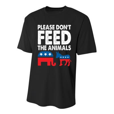 Libertarian Political Please Don't Feed The Animals Gift Youth Performance Sprint T-Shirt