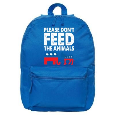 Libertarian Political Please Don't Feed The Animals Gift 16 in Basic Backpack