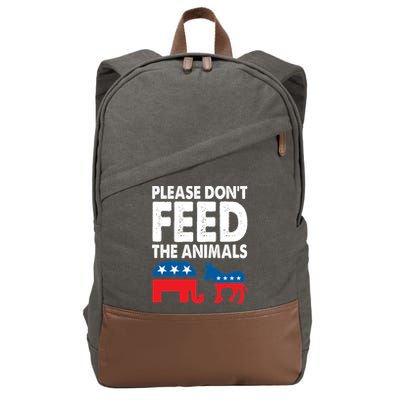 Libertarian Political Please Don't Feed The Animals Gift Cotton Canvas Backpack