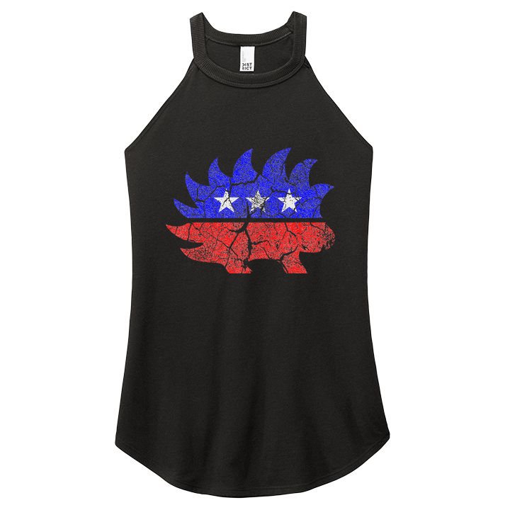 Libertarian Party Porcupine More Freedom Less Government Women's Perfect Tri Rocker Tank