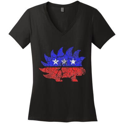 Libertarian Party Porcupine More Freedom Less Government Women's V-Neck T-Shirt