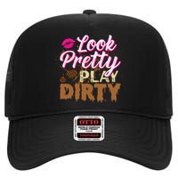 Look Pretty Play Dirty Mud Run Outfit for Wo Mud Run Team High Crown Mesh Back Trucker Hat