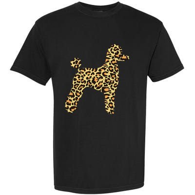 Leopard Print Poodle Pet Dog Owner Lover Garment-Dyed Heavyweight T-Shirt