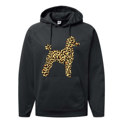 Leopard Print Poodle Pet Dog Owner Lover Performance Fleece Hoodie