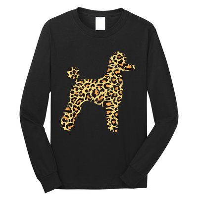 Leopard Print Poodle Pet Dog Owner Lover Long Sleeve Shirt