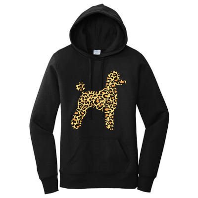 Leopard Print Poodle Pet Dog Owner Lover Women's Pullover Hoodie