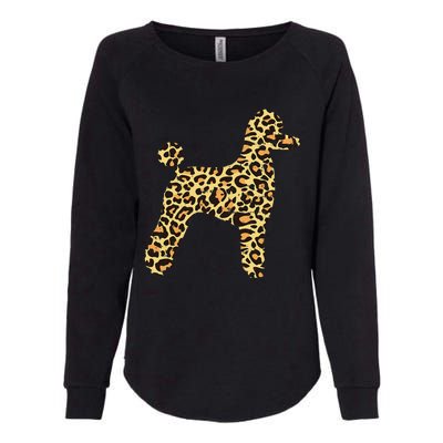 Leopard Print Poodle Pet Dog Owner Lover Womens California Wash Sweatshirt