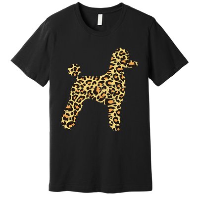 Leopard Print Poodle Pet Dog Owner Lover Premium T-Shirt