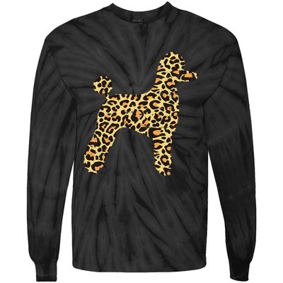 Leopard Print Poodle Pet Dog Owner Lover Tie-Dye Long Sleeve Shirt