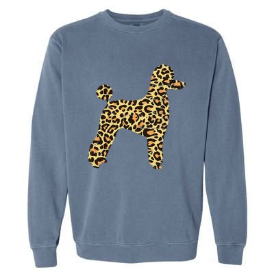 Leopard Print Poodle Pet Dog Owner Lover Garment-Dyed Sweatshirt